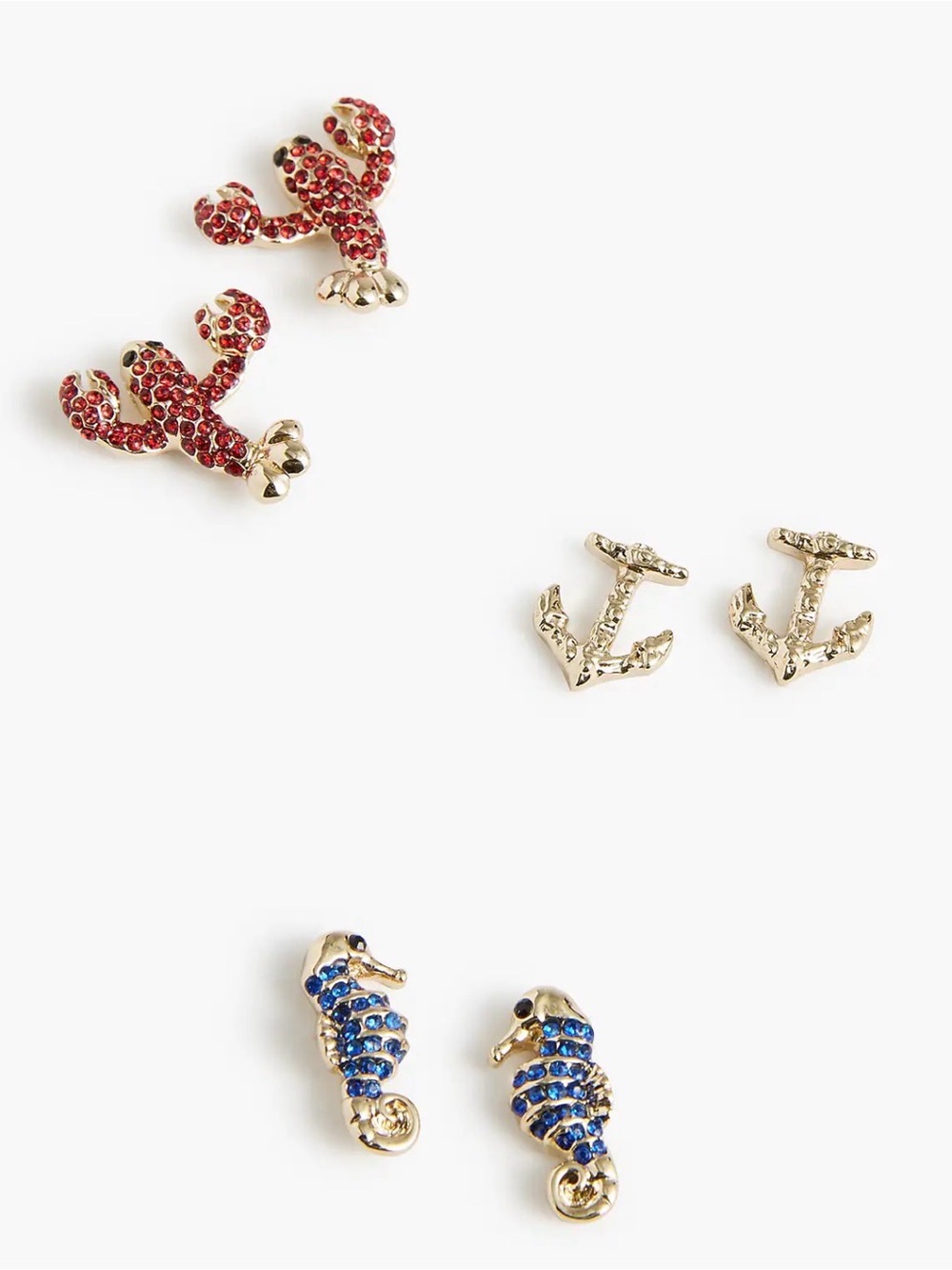 J. Crew Nautical stud earrings set NWT